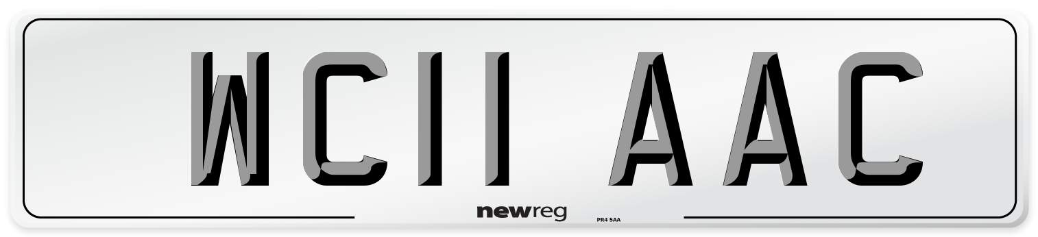 WC11 AAC Number Plate from New Reg